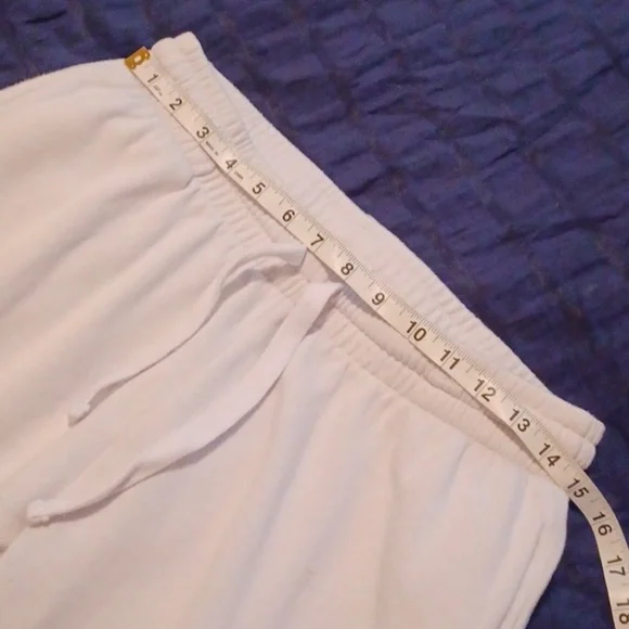 -- White Sweatpants with Colorful Smiley Faces - Picture 6 of 7